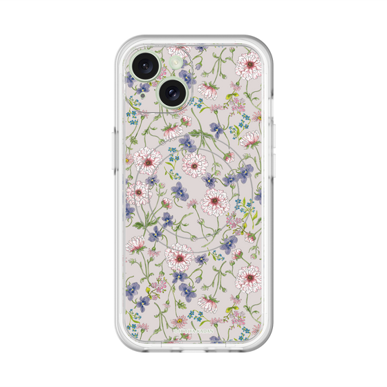 スリムプロテクションプレミアムケース with MagSafe［ 日比谷花壇 - FloralSymphony - ベージュ ］