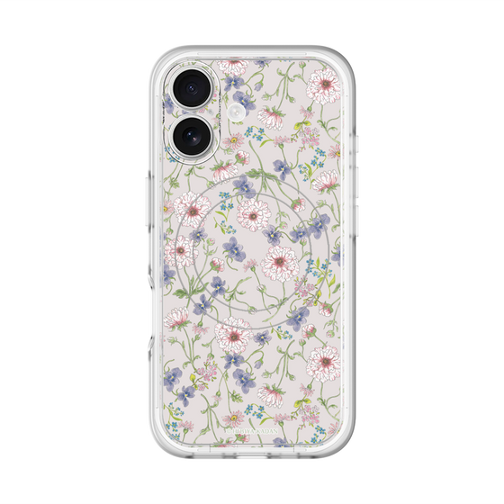 スリムプロテクションプレミアムケース with MagSafe［ 日比谷花壇 - FloralSymphony - ベージュ ］