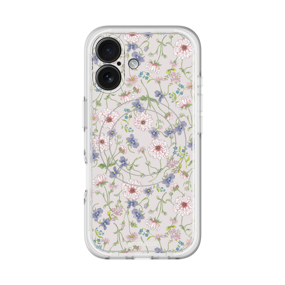 スリムプロテクションプレミアムケース with MagSafe［ 日比谷花壇 - FloralSymphony - ベージュ ］