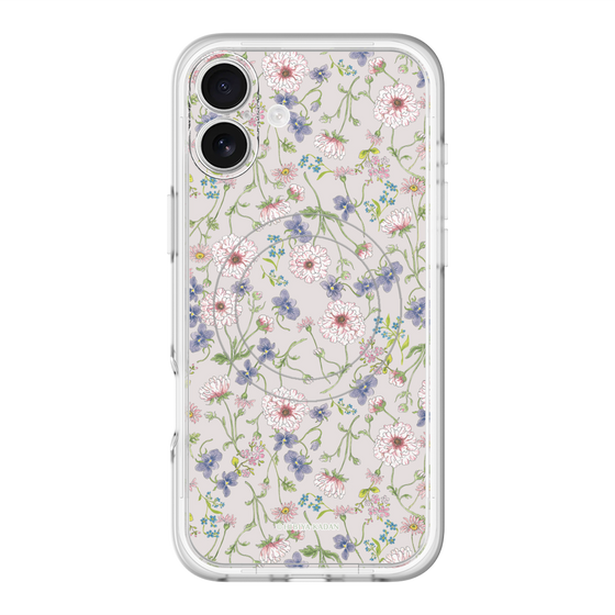 スリムプロテクションプレミアムケース with MagSafe［ 日比谷花壇 - FloralSymphony - ベージュ ］