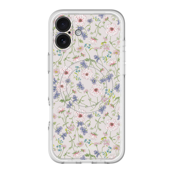 スリムプロテクションプレミアムケース with MagSafe［ 日比谷花壇 - FloralSymphony - ベージュ ］
