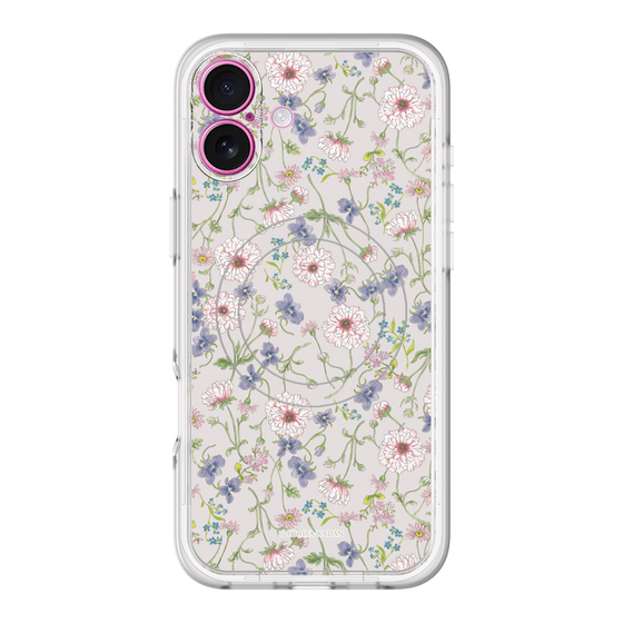 スリムプロテクションプレミアムケース with MagSafe［ 日比谷花壇 - FloralSymphony - ベージュ ］