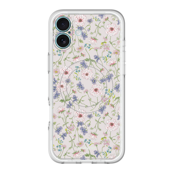 スリムプロテクションプレミアムケース with MagSafe［ 日比谷花壇 - FloralSymphony - ベージュ ］