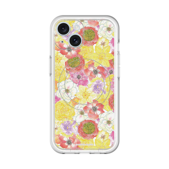 スリムプロテクションプレミアムケース with MagSafe［ 日比谷花壇 - HarmonyinBloom - イエロー ］