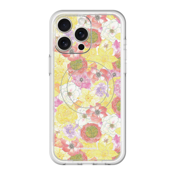 スリムプロテクションプレミアムケース with MagSafe［ 日比谷花壇 - HarmonyinBloom - イエロー ］