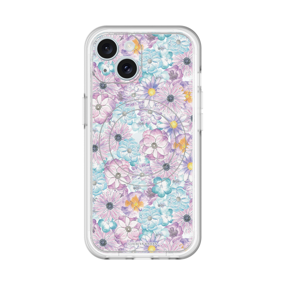 スリムプロテクションプレミアムケース with MagSafe［ 日比谷花壇 - HarmonyinBloom - パープル ］