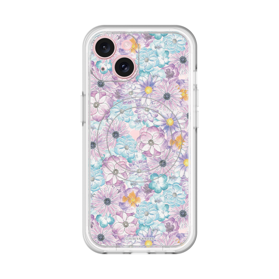 スリムプロテクションプレミアムケース with MagSafe［ 日比谷花壇 - HarmonyinBloom - パープル ］