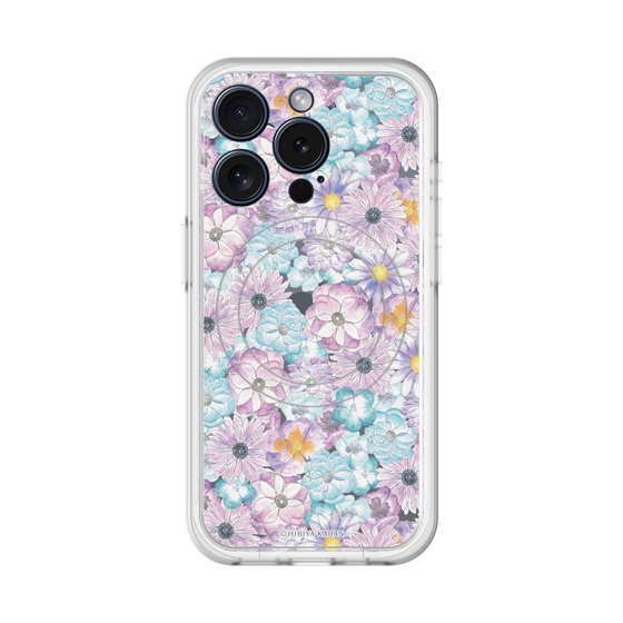 スリムプロテクションプレミアムケース with MagSafe［ 日比谷花壇 - HarmonyinBloom - パープル ］