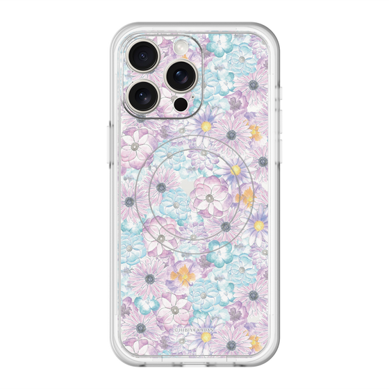 スリムプロテクションプレミアムケース with MagSafe［ 日比谷花壇 - HarmonyinBloom - パープル ］