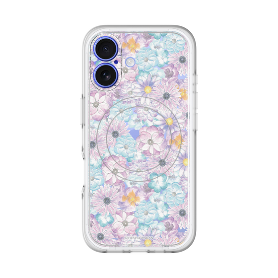スリムプロテクションプレミアムケース with MagSafe［ 日比谷花壇 - HarmonyinBloom - パープル ］