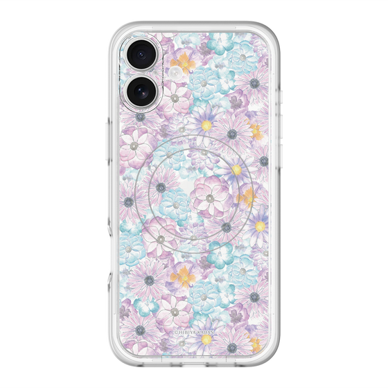 スリムプロテクションプレミアムケース with MagSafe［ 日比谷花壇 - HarmonyinBloom - パープル ］