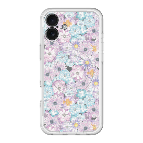 スリムプロテクションプレミアムケース with MagSafe［ 日比谷花壇 - HarmonyinBloom - パープル ］