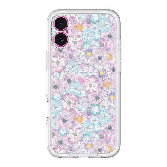 スリムプロテクションプレミアムケース with MagSafe［ 日比谷花壇 - HarmonyinBloom - パープル ］
