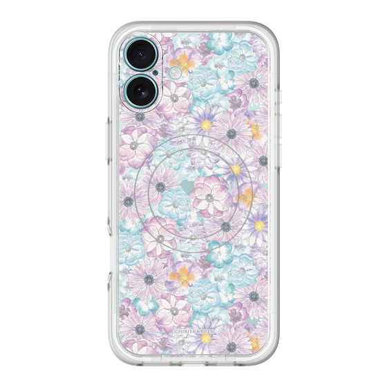 スリムプロテクションプレミアムケース with MagSafe［ 日比谷花壇 - HarmonyinBloom - パープル ］