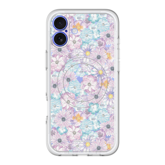 スリムプロテクションプレミアムケース with MagSafe［ 日比谷花壇 - HarmonyinBloom - パープル ］
