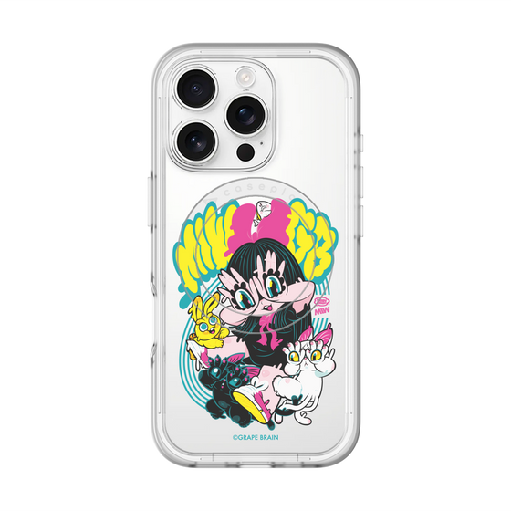 スリムプロテクションプレミアムケース with MagSafe［ GRAPE BRAIN×MIW - グラフィック - クリア ］