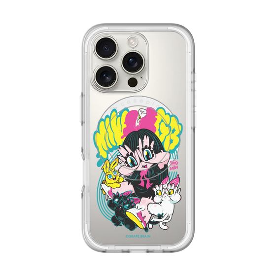 スリムプロテクションプレミアムケース with MagSafe［ GRAPE BRAIN×MIW - グラフィック - クリア ］