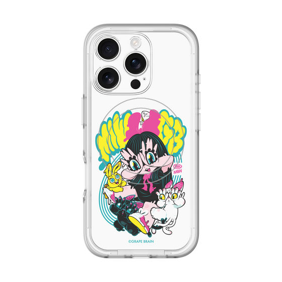 スリムプロテクションプレミアムケース with MagSafe［ GRAPE BRAIN×MIW - グラフィック - ホワイト ］