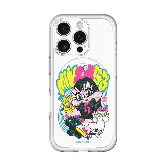 スリムプロテクションプレミアムケース with MagSafe［ GRAPE BRAIN×MIW - グラフィック - ホワイト ］