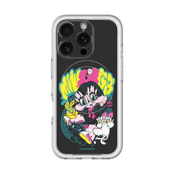 スリムプロテクションプレミアムケース with MagSafe［ GRAPE BRAIN×MIW - グラフィック - ブラック ］