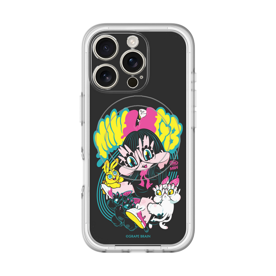 スリムプロテクションプレミアムケース with MagSafe［ GRAPE BRAIN×MIW - グラフィック - ブラック ］
