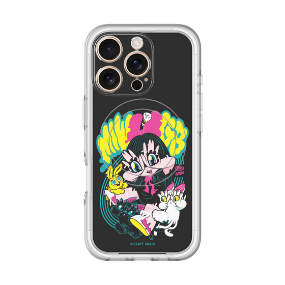 スリムプロテクションプレミアムケース with MagSafe［ GRAPE BRAIN×MIW - グラフィック - ブラック ］