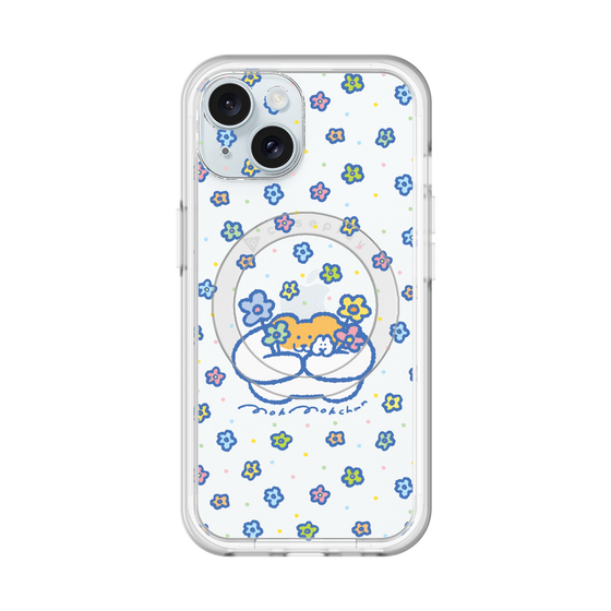 スリムプロテクションプレミアムケース with MagSafe［ もくもくちゃん - フラワー ］