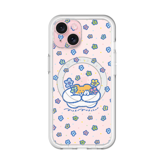 スリムプロテクションプレミアムケース with MagSafe［ もくもくちゃん - フラワー ］