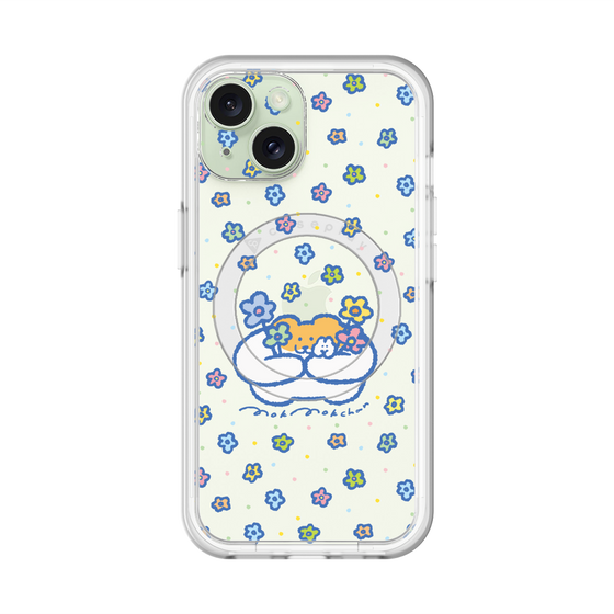 スリムプロテクションプレミアムケース with MagSafe［ もくもくちゃん - フラワー ］