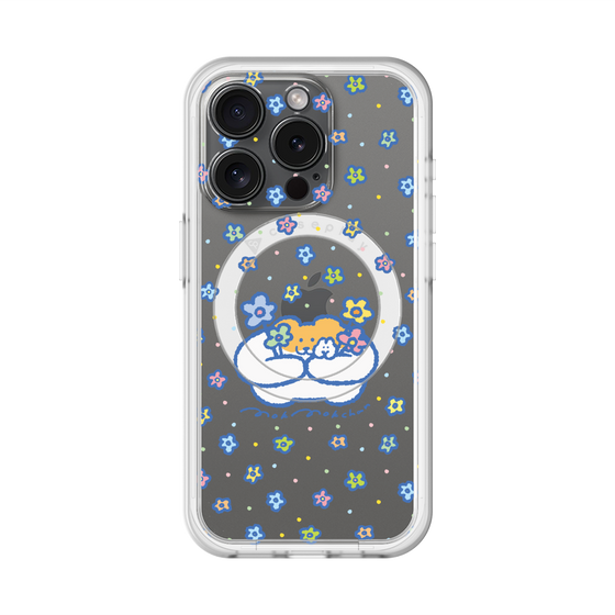 スリムプロテクションプレミアムケース with MagSafe［ もくもくちゃん - フラワー ］