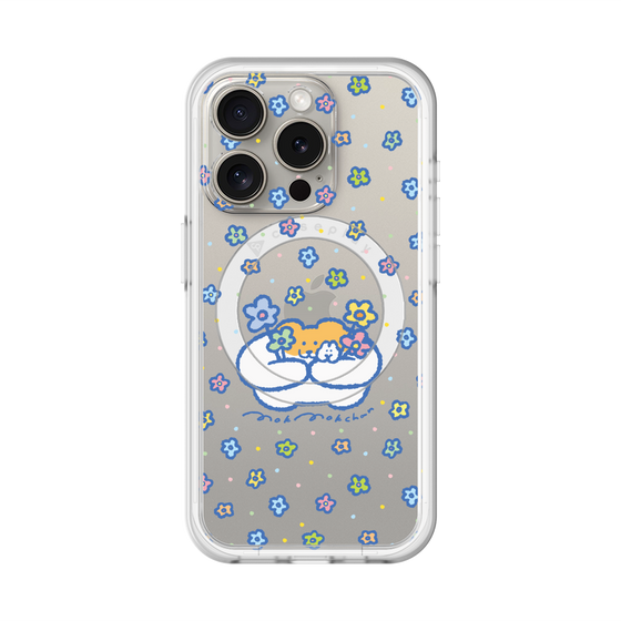 スリムプロテクションプレミアムケース with MagSafe［ もくもくちゃん - フラワー ］