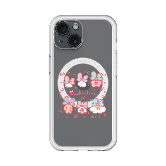 スリムプロテクションプレミアムケース with MagSafe［ もくもくちゃん - リボン ］