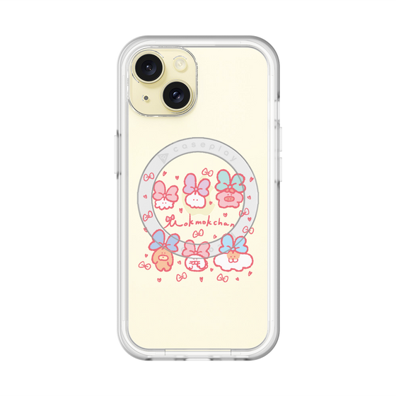 スリムプロテクションプレミアムケース with MagSafe［ もくもくちゃん - リボン ］