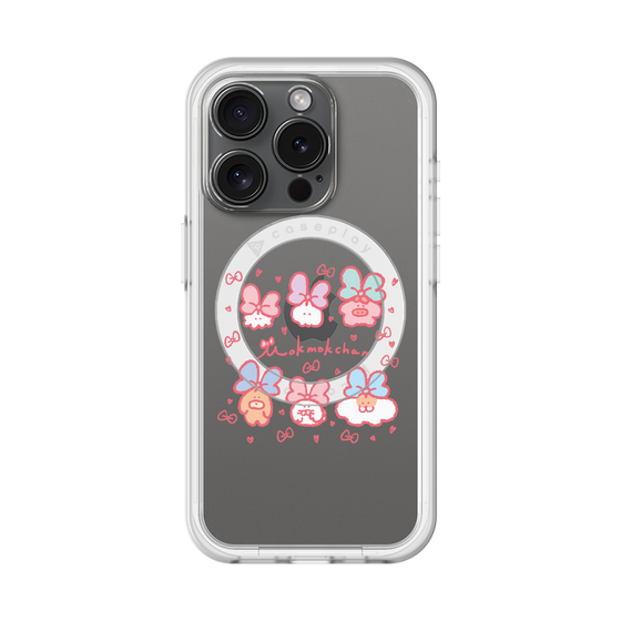 スリムプロテクションプレミアムケース with MagSafe［ もくもくちゃん - リボン ］