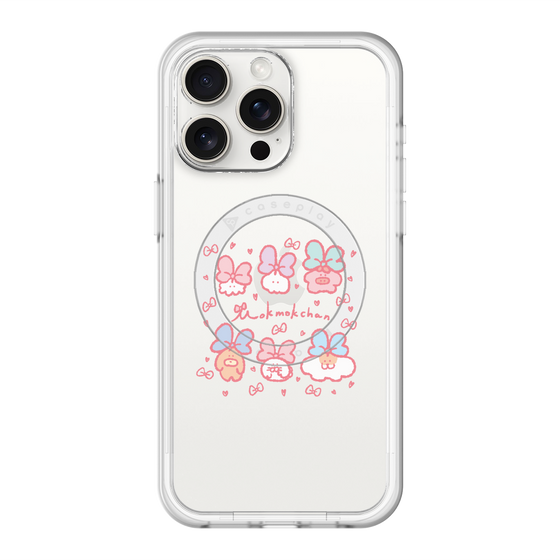 スリムプロテクションプレミアムケース with MagSafe［ もくもくちゃん - リボン ］