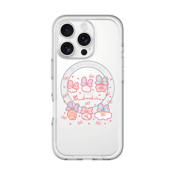 スリムプロテクションプレミアムケース with MagSafe［ もくもくちゃん - リボン ］