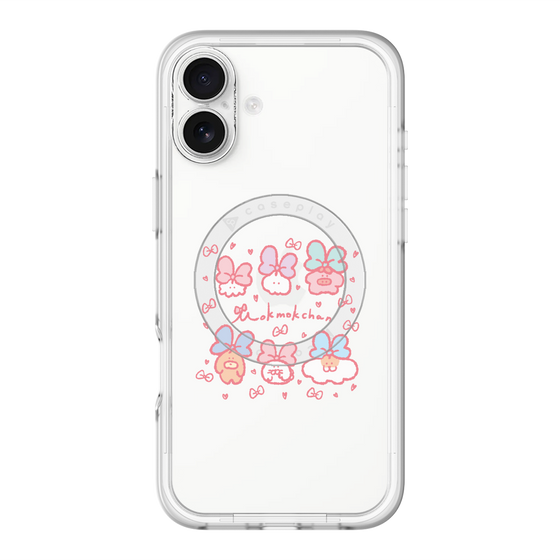 スリムプロテクションプレミアムケース with MagSafe［ もくもくちゃん - リボン ］