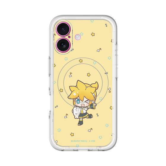スリムプロテクションプレミアムケース with MagSafe［ しろたん×初音ミク - 鏡音レン - しろたんと一緒 ］