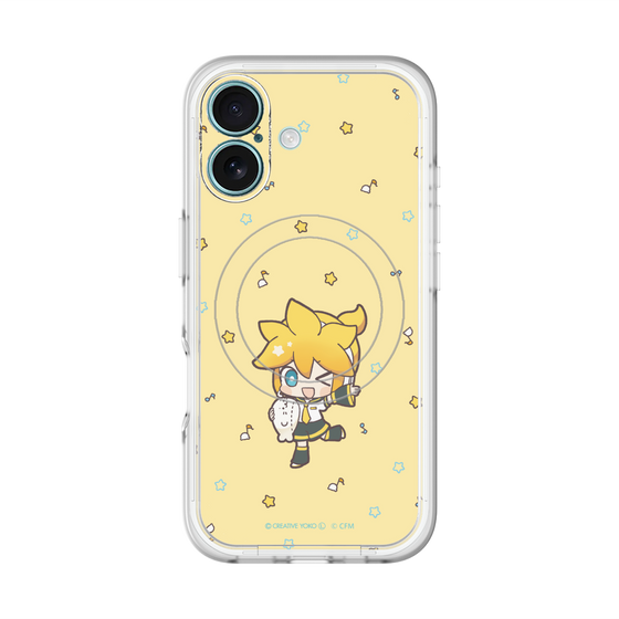 スリムプロテクションプレミアムケース with MagSafe［ しろたん×初音ミク - 鏡音レン - しろたんと一緒 ］