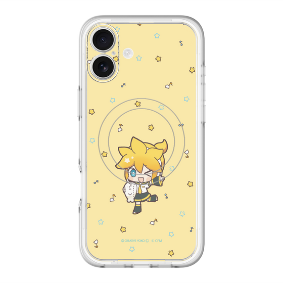 スリムプロテクションプレミアムケース with MagSafe［ しろたん×初音ミク - 鏡音レン - しろたんと一緒 ］