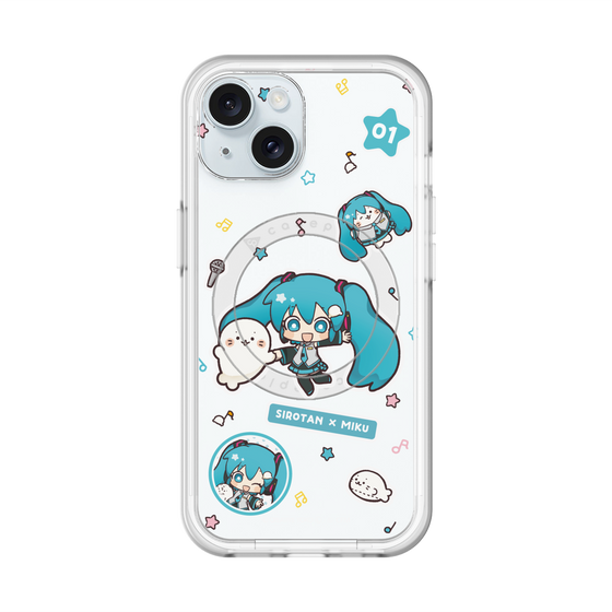 スリムプロテクションプレミアムケース with MagSafe［ しろたん×初音ミク - ステッカー ］