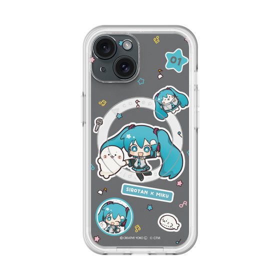 スリムプロテクションプレミアムケース with MagSafe［ しろたん×初音ミク - ステッカー ］