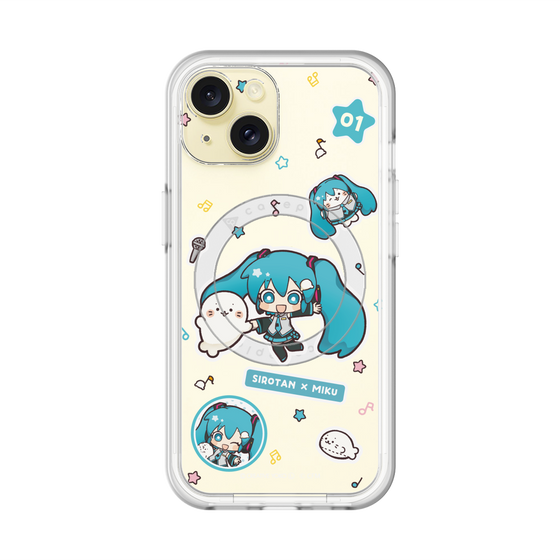 スリムプロテクションプレミアムケース with MagSafe［ しろたん×初音ミク - ステッカー ］