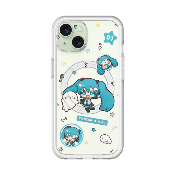 スリムプロテクションプレミアムケース with MagSafe［ しろたん×初音ミク - ステッカー ］