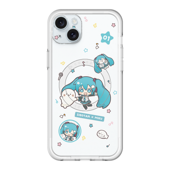 スリムプロテクションプレミアムケース with MagSafe［ しろたん×初音ミク - ステッカー ］