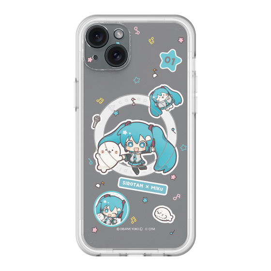 スリムプロテクションプレミアムケース with MagSafe［ しろたん×初音ミク - ステッカー ］
