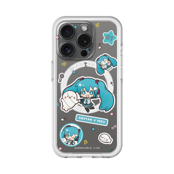 スリムプロテクションプレミアムケース with MagSafe［ しろたん×初音ミク - ステッカー ］