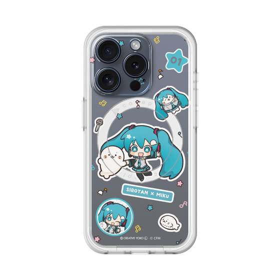 スリムプロテクションプレミアムケース with MagSafe［ しろたん×初音ミク - ステッカー ］