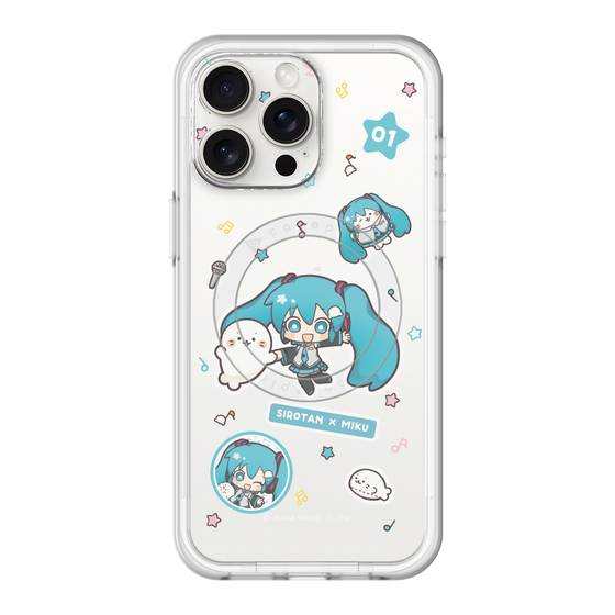 スリムプロテクションプレミアムケース with MagSafe［ しろたん×初音ミク - ステッカー ］