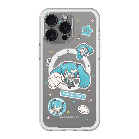 スリムプロテクションプレミアムケース with MagSafe［ しろたん×初音ミク - ステッカー ］